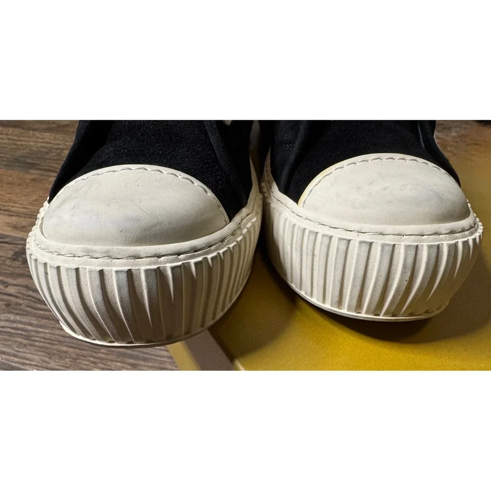 Rhude Bel Airs High Top Canvas Sneakers Black White Crocodile Detail Men's 8 - Picture 8 of 15